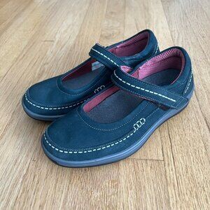 Orthofeet Athens Navy Blue Leather Mary Jane Comfort Shoes Women's Size 5 Medium